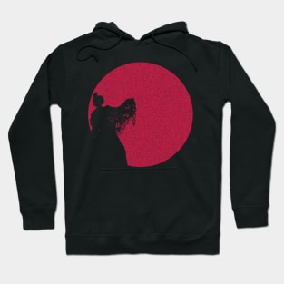 Spanish Maja Silhouette On A distressed Red Sun Background Hoodie